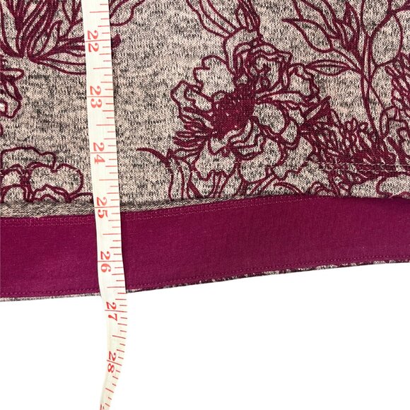 St. John's Bay Burgundy Floral Print Classic Tee Long-Sleeve Shirt Size Large - Picture 7 of 10